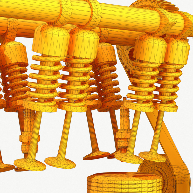 Animated Engine Parts 4T PBR Low Poly 3d Model - Features Image 5