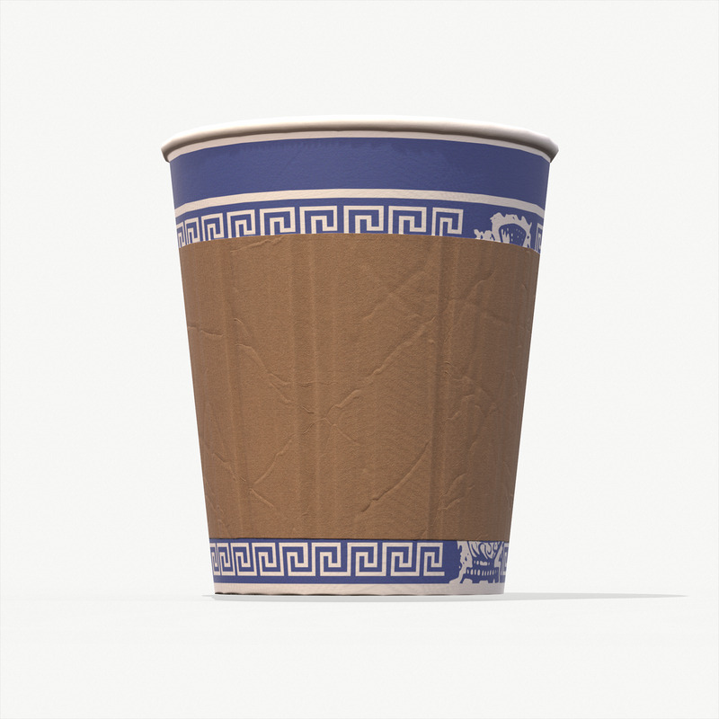 Tazza da caffè in carta Low Poly PBR Modello 3d - Caratteristiche Immagine 6