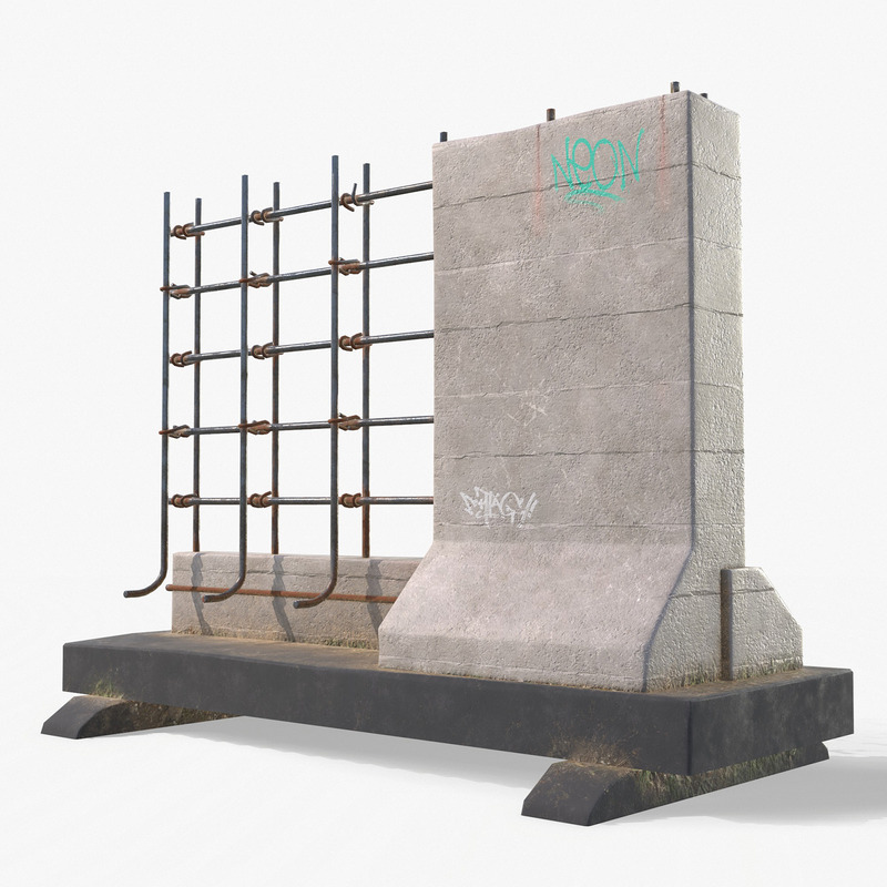 Уличный барьер PBR Low Poly 3d Модель - Features Image 2