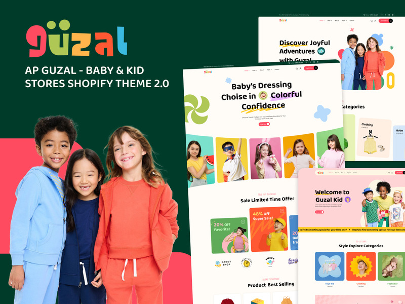 Ap Guzal - Shopify-thema voor baby- en kinderwinkels - Features Image 1