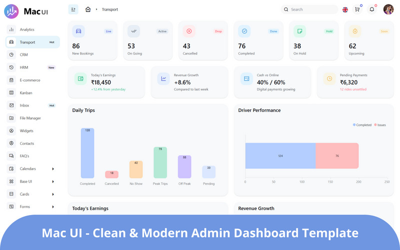 Mac UI - Modern Bootstrap Multipurpose Admin Dashboard Template - Features Image 1