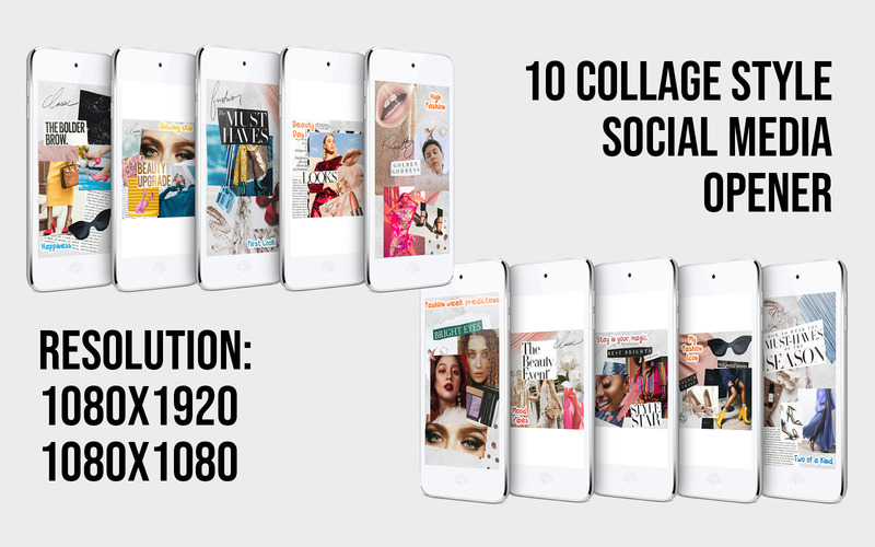 Zehn Collagen-Stil Social Media Opener After Effects-Vorlage - Eigenschaften Bild 1