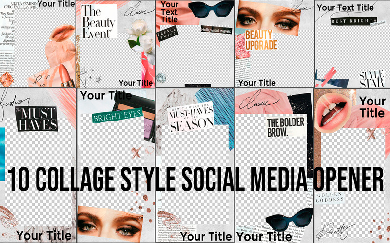 Paquete de superposiciones de estilo collage para redes sociales - Características Imagen 1