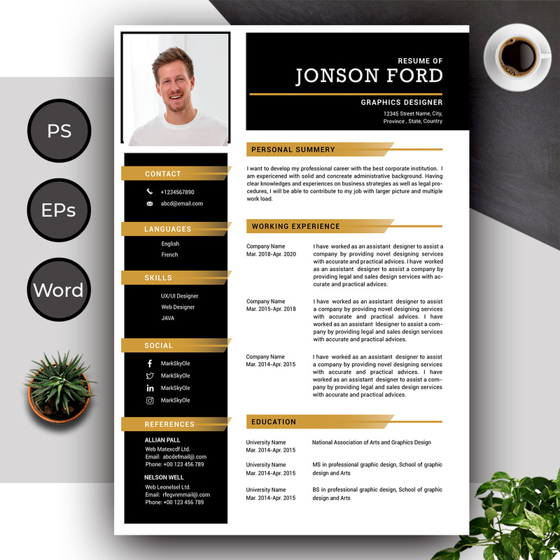 Resume Template of Jonson Ford Complete CV And Resume - Features Image 1