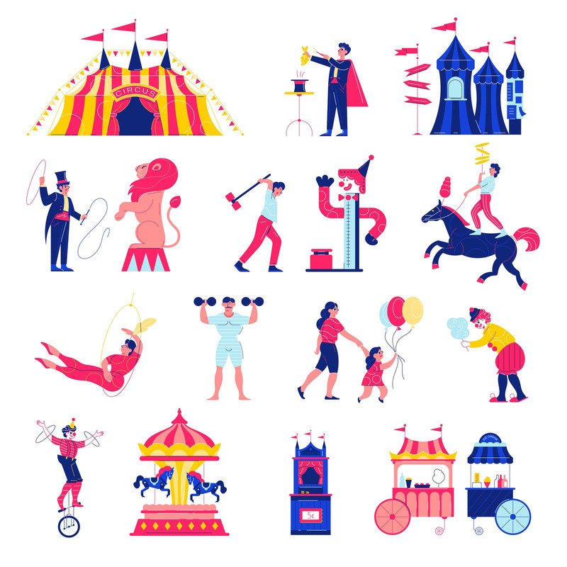 Circus Funfair Set 201051817 Vector Illustration Concept