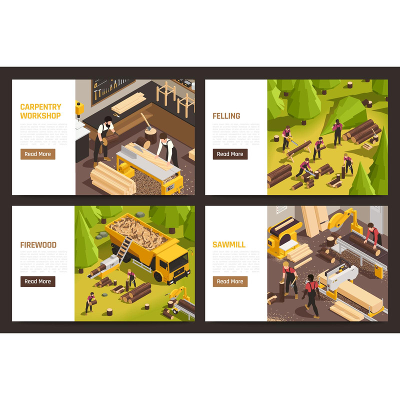 Sawmill Timber Mill Lumberjack Isometric 200910132 Vector Illustration ...
