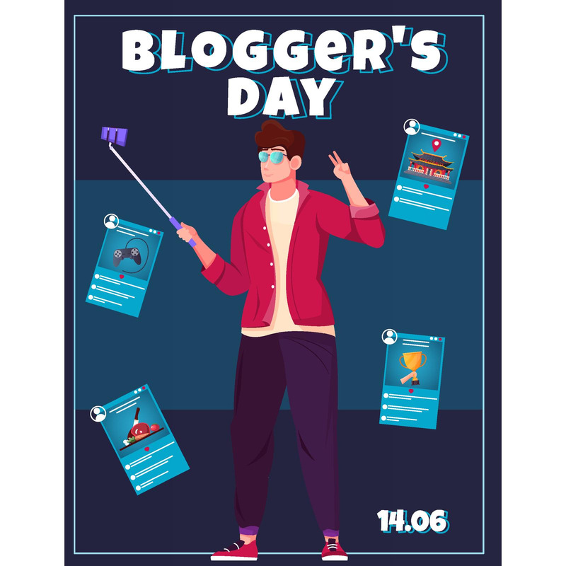 Blogger Day Card 210251144 Vector Illustration Concept