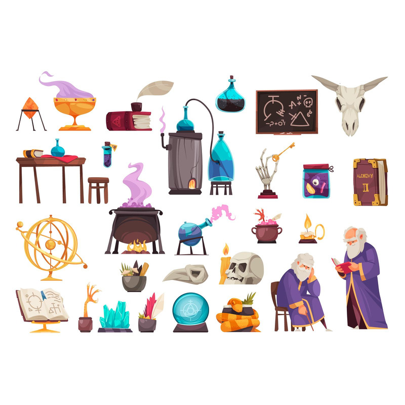 Alchemy Set 210112608 Vector Illustration Concept