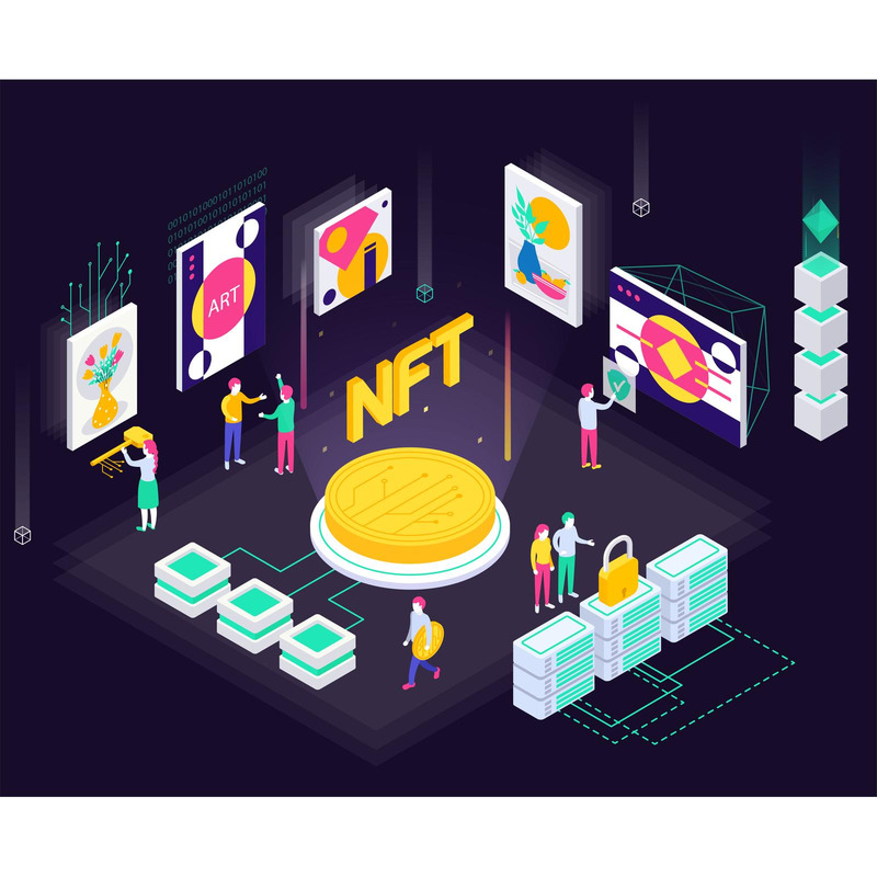 Cryptographic Art Crypto Art Nft Isometric 210303919 Vector Illustration Concept - Features Image 1
