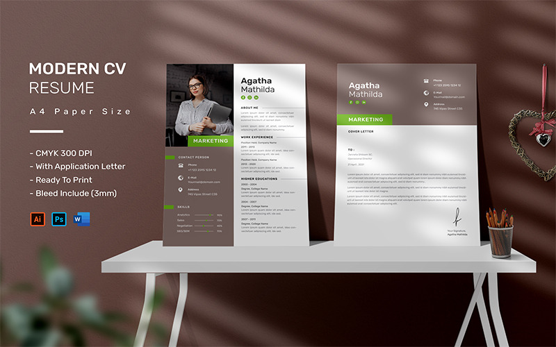 Agatha Mathilda - CV Özgeçmiş Şablonu - Features Image 1