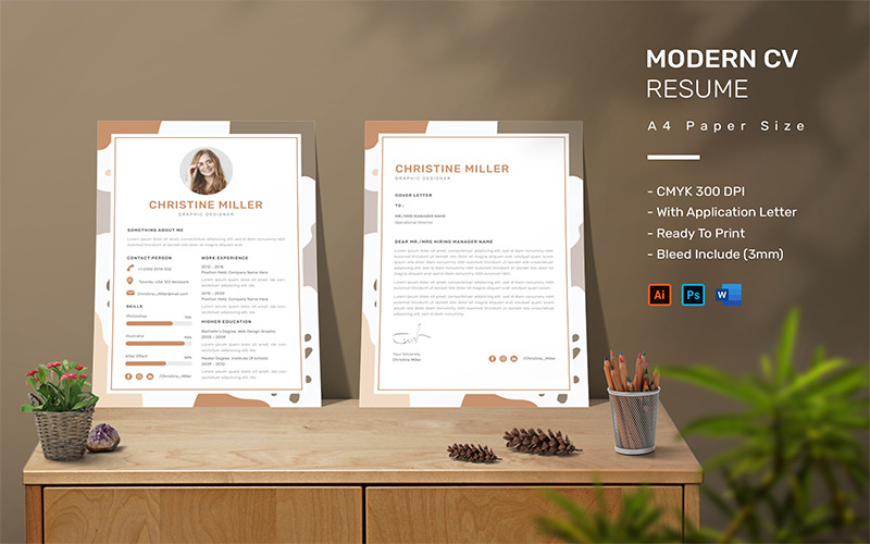 Christine Miller - CV Resume Template - Features Image 1