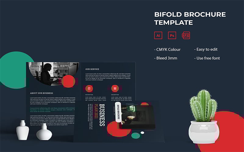 Planta de Negócios 2021 - Modelo Bifold de Brochura - Features Image 1