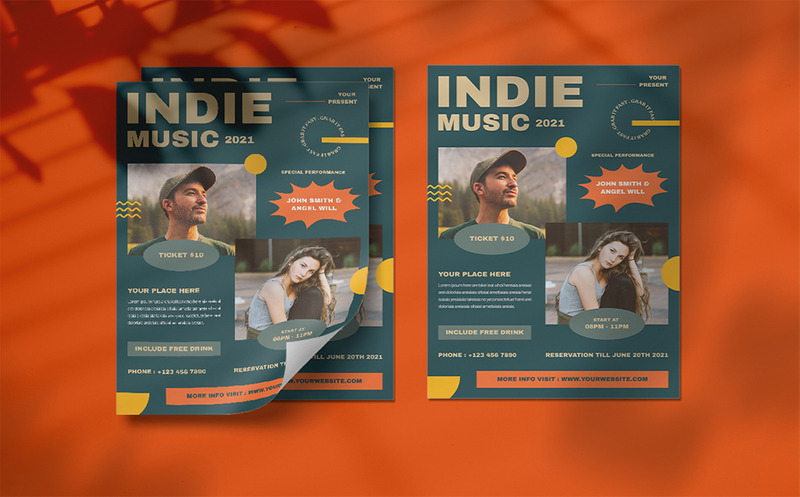 Indie zene - szórólap sablon - Features Image 2