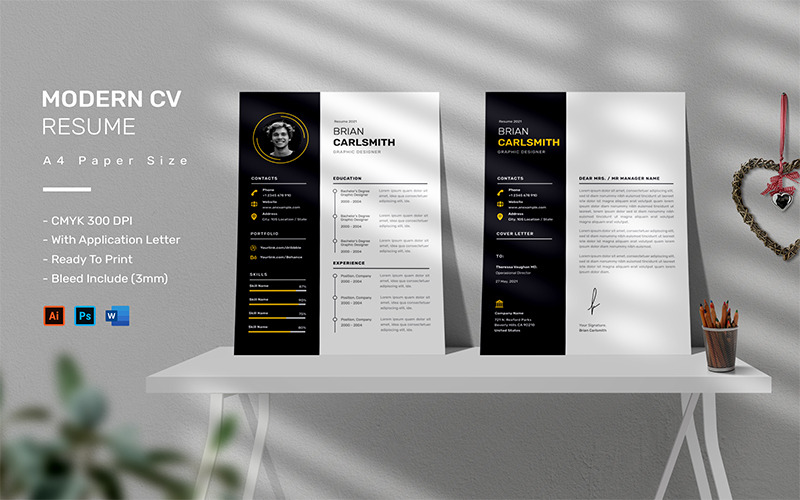 Brian Carlsmith - CV Resume Template - Features Image 1