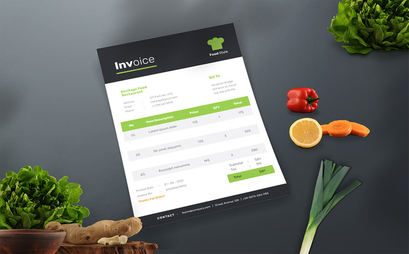 Food Style - Invoice Template - Features Image 2