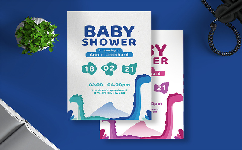 Dinosauro Baby Shower - Invito - Caratteristiche Immagine 2