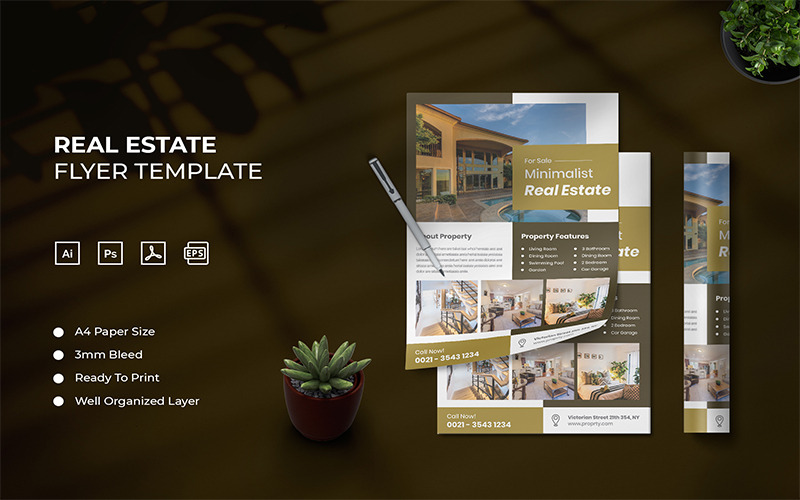 Immobilien - Flyer Vorlage - Eigenschaften Bild 1
