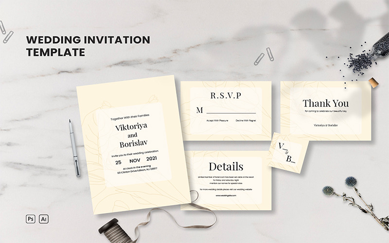 Conjunto de Casamento Borislav - Convite - Features Image 1