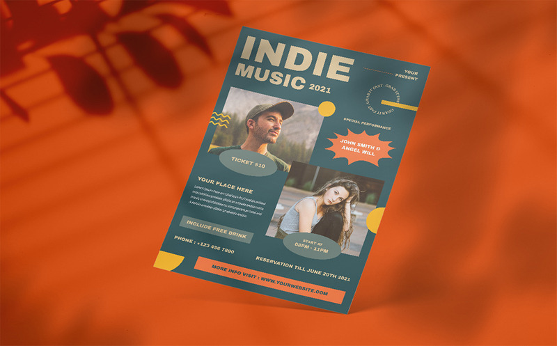 Indie zene - szórólap sablon - Features Image 3