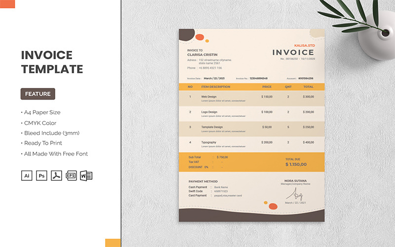 Kalisa Std - Invoice Template - Features Image 1