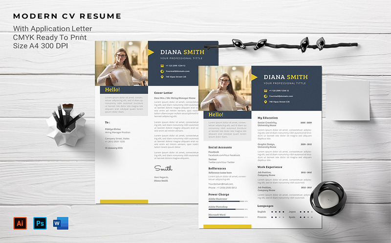 Diana Smith - CV Printable Resume Templates - Features Image 2