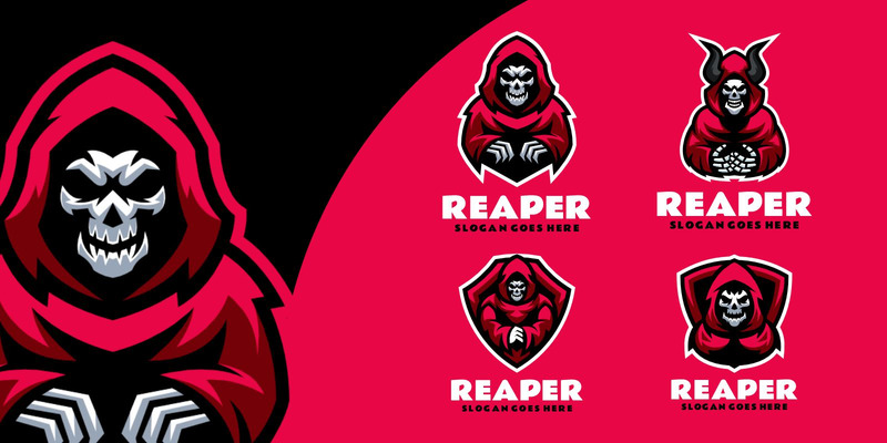 Reaper Mascot Logo Design Set - Features Image 1