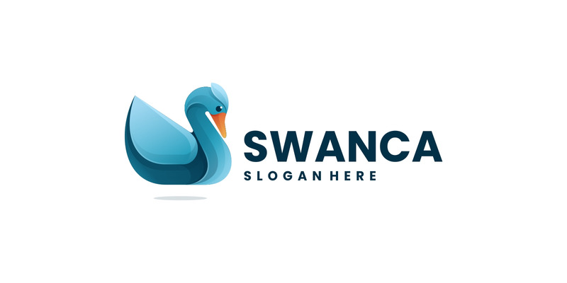 Design del logo a colori sfumati cigno - Caratteristiche Immagine 1