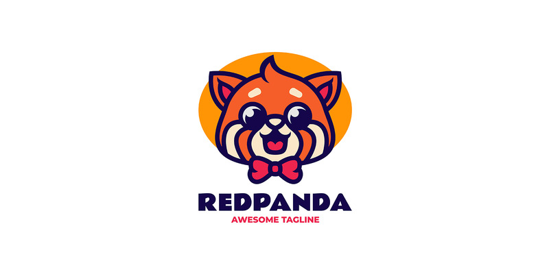 Logo kreskówki maskotki czerwonej pandy 7 - Obraz funkcji 1