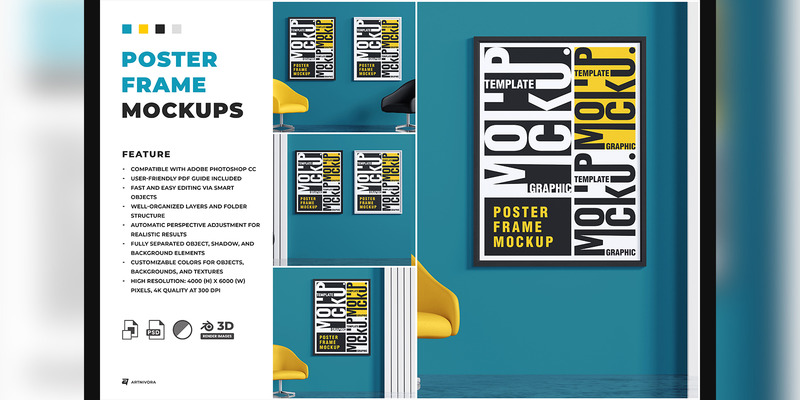 Poster Frame Mockup Sets Design - Features Image 1