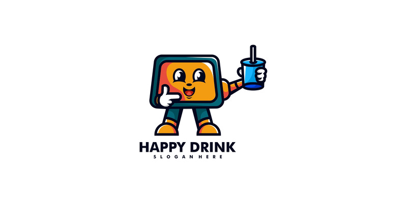 Happy Drink Simple Mascot Logo - Features Image 1