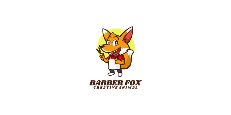 Barber Fox tecknad logotyp stil - Features Image 1