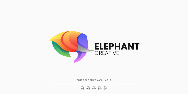 Vector Elephant Gradient Colorful Logo V1 - Features Image 1