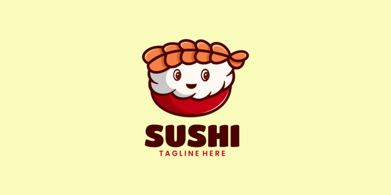 Sushi maskot tecknad logotyp - Features Image 1