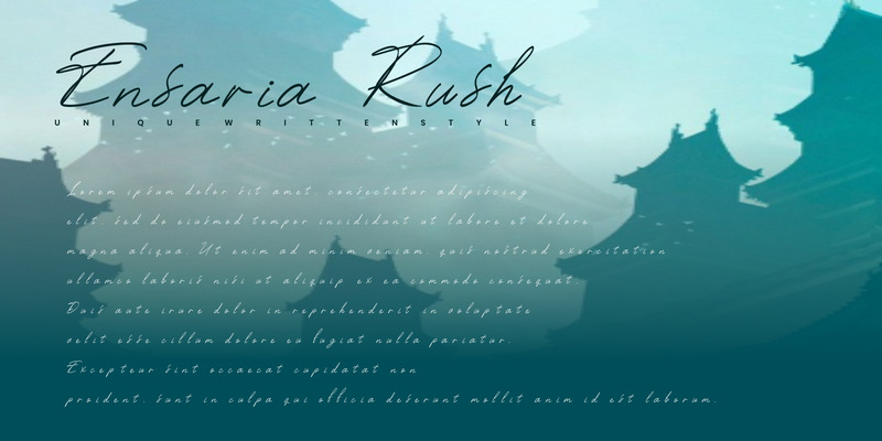 Ensaria Rush - Handwritten Font - Features Image 1