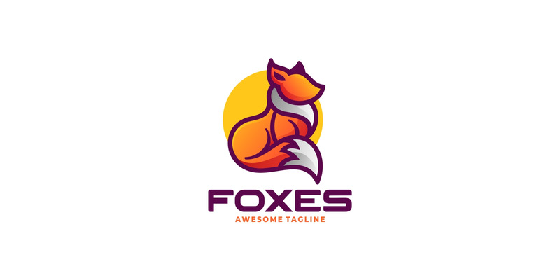 Gradientowe logo maskotki Fox - Obraz funkcji 1