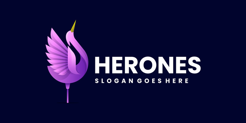Vector Heron Gradient Logotyp mall - Features Image 1