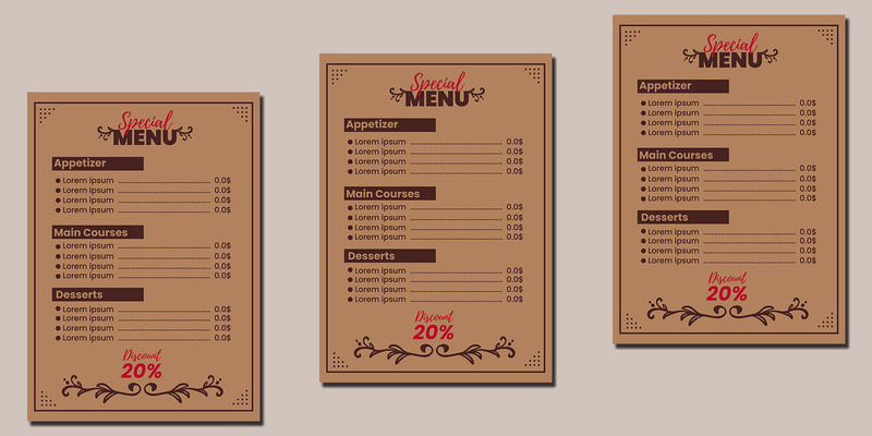 Menü Vintage sablon szórólap - Features Image 1