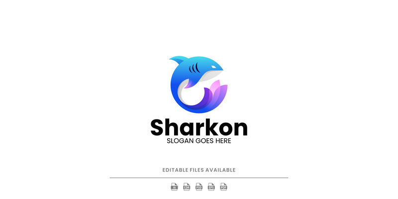 Modern Gradient Shark Logo Design - Features Image 1