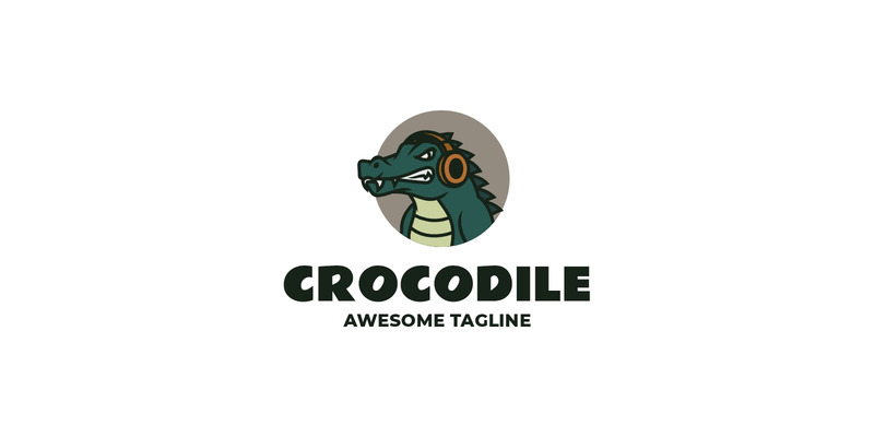 Logo mascotte semplice coccodrillo - Caratteristiche Immagine 1