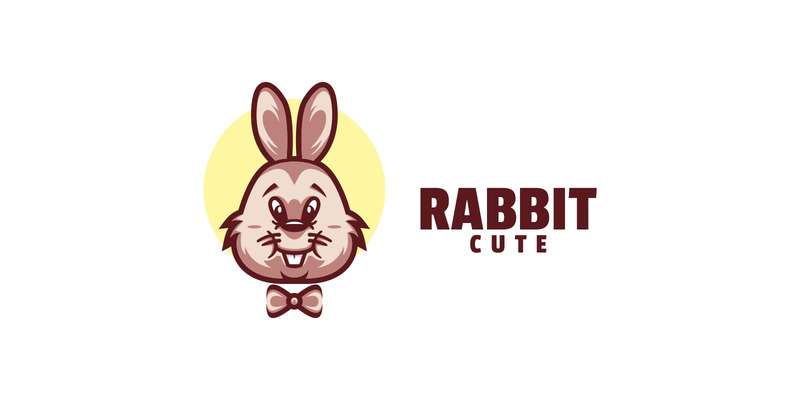 Coniglio carino semplice mascotte logo - Caratteristiche Immagine 1