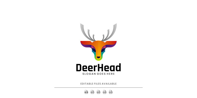 Modern Gradient Dear Head Logo Design - Features Image 1