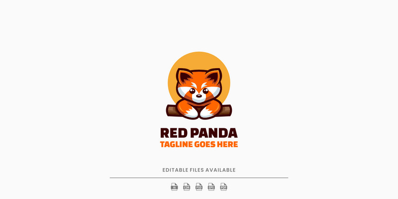 Logo mascotte semplice del panda rosso 25 - Caratteristiche Immagine 1