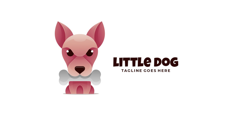 Modèle de logo dégradé petit chien - Caractéristiques de l’image 1