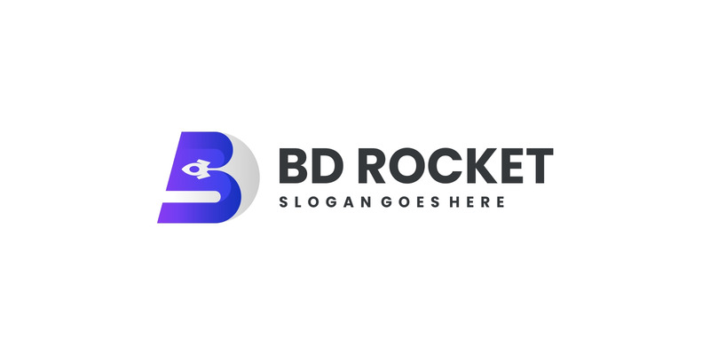 Modern Gradient Letter B with Rocket - Features Image 1