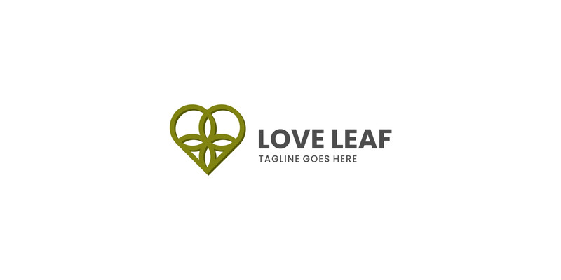 Liebe Blatt Strichzeichnung Logo-Stil - Eigenschaften Bild 1