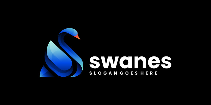Vector zwaan kleurverloop logo stijl - Features Image 1