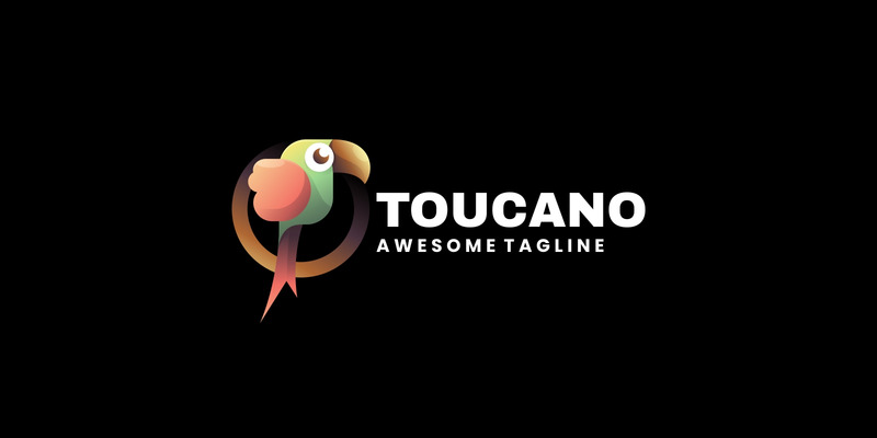 Toucan Logo colorato sfumato Vol.5 - Caratteristiche Immagine 1