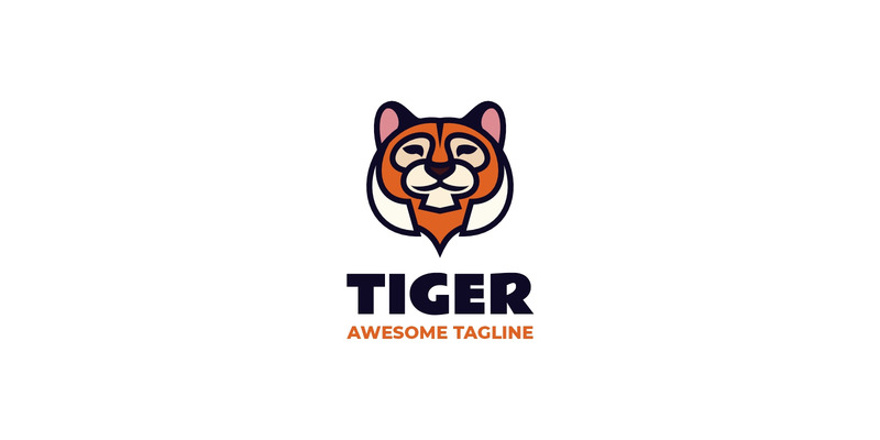 Tiger, Einfaches, Maskottchen, Logo, 6 - Eigenschaften Bild 1