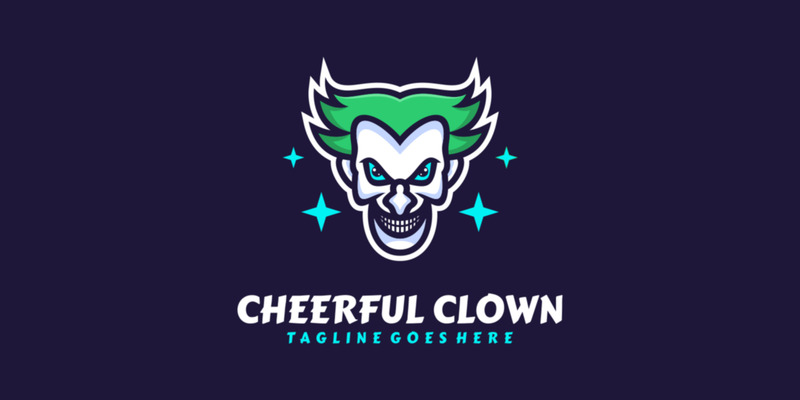 Glad clown maskot tecknad logotyp - Features Image 1