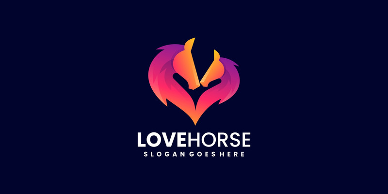 Amore stile logo gradiente cavallo - Caratteristiche Immagine 1
